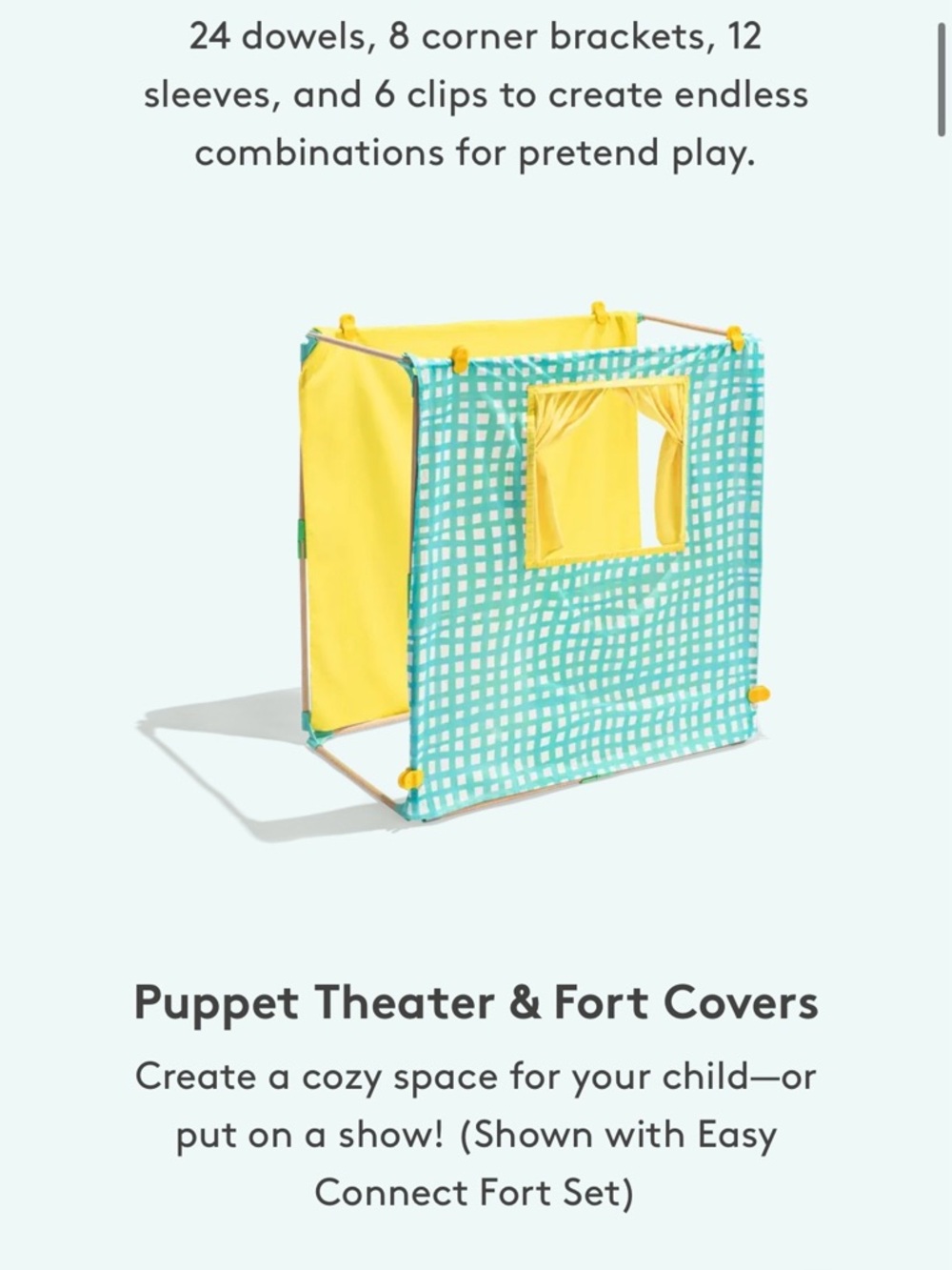 Lovevery “The Storyteller Playkit” months 40, 41, and 42: Puppets, Theater, Mop